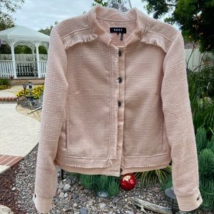 DKNY Combo Tweed Jacket Blush Pink Small